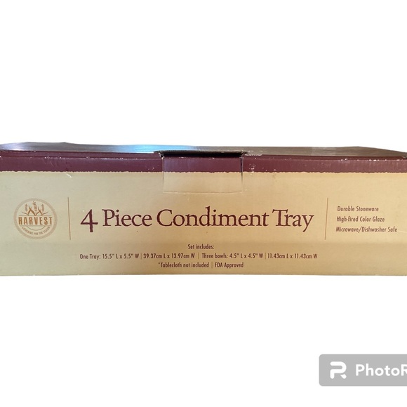 Vintage Stoneware 4 Piece Condiment Tray - Picture 5 of 12